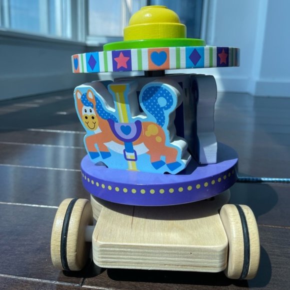 Melissa & Doug First Play Carousel Pull Toy and puzzle - Picture 6 of 8